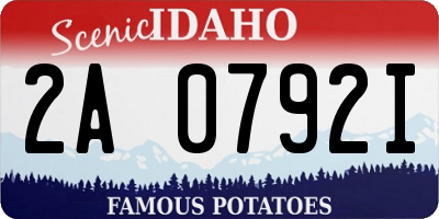 ID license plate 2A0792I