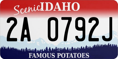 ID license plate 2A0792J