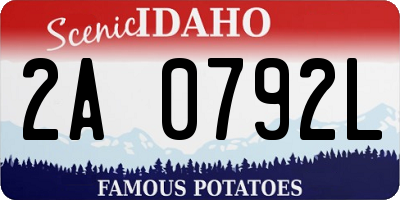 ID license plate 2A0792L