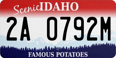 ID license plate 2A0792M