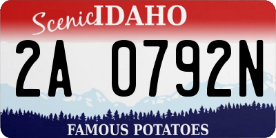 ID license plate 2A0792N