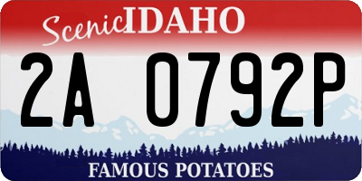 ID license plate 2A0792P