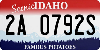 ID license plate 2A0792S
