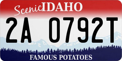 ID license plate 2A0792T