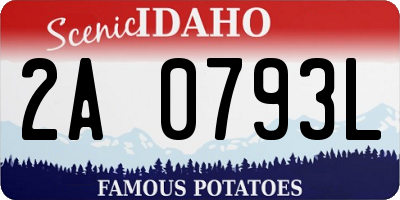 ID license plate 2A0793L