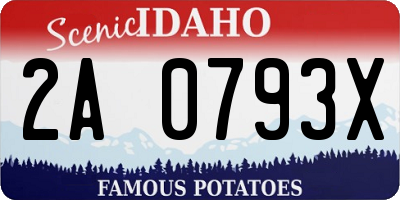 ID license plate 2A0793X