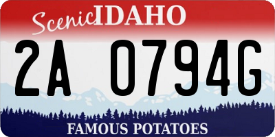 ID license plate 2A0794G