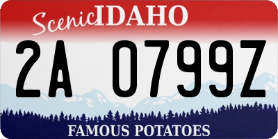 ID license plate 2A0799Z