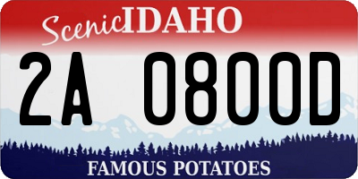 ID license plate 2A0800D