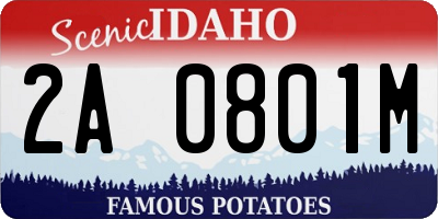 ID license plate 2A0801M