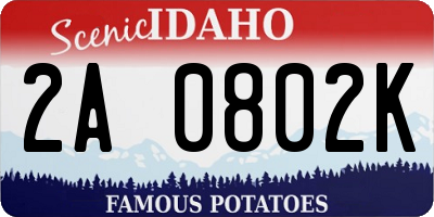 ID license plate 2A0802K