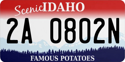 ID license plate 2A0802N