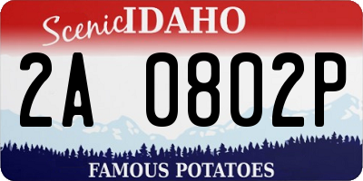 ID license plate 2A0802P