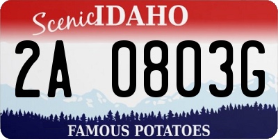ID license plate 2A0803G