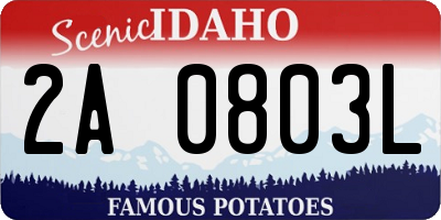 ID license plate 2A0803L