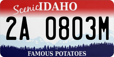 ID license plate 2A0803M