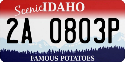ID license plate 2A0803P