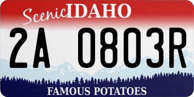 ID license plate 2A0803R