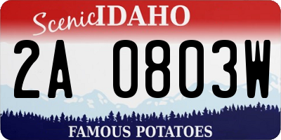 ID license plate 2A0803W