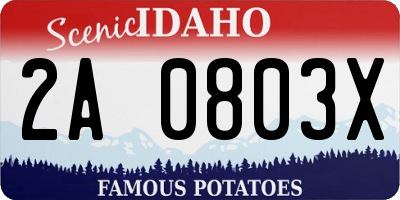 ID license plate 2A0803X
