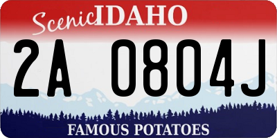 ID license plate 2A0804J