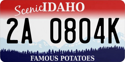 ID license plate 2A0804K