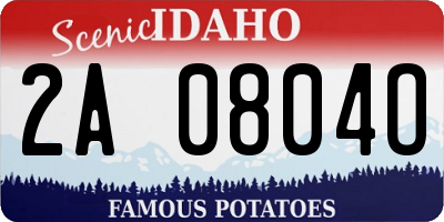 ID license plate 2A0804O