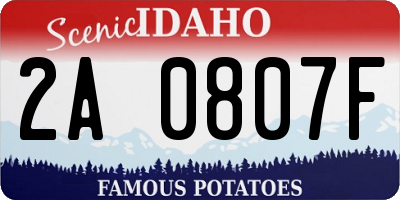 ID license plate 2A0807F