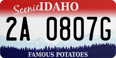 ID license plate 2A0807G
