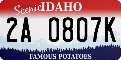 ID license plate 2A0807K