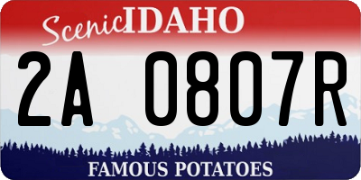 ID license plate 2A0807R