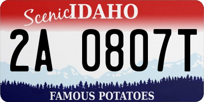 ID license plate 2A0807T