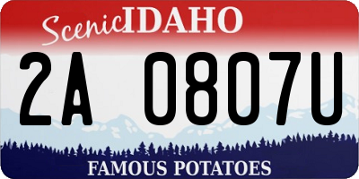 ID license plate 2A0807U