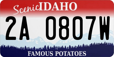 ID license plate 2A0807W