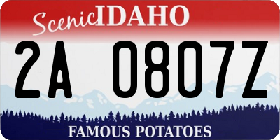 ID license plate 2A0807Z