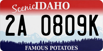 ID license plate 2A0809K