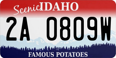 ID license plate 2A0809W