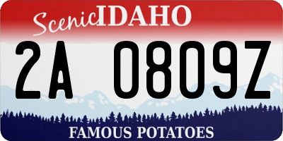 ID license plate 2A0809Z