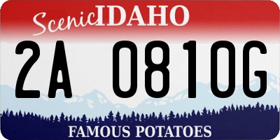 ID license plate 2A0810G