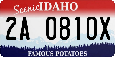ID license plate 2A0810X