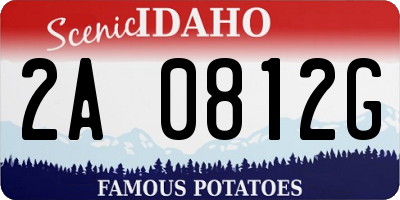 ID license plate 2A0812G