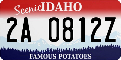 ID license plate 2A0812Z