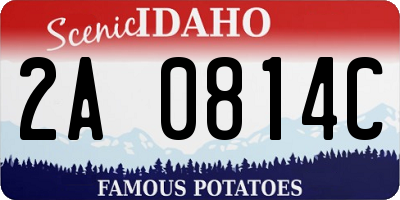 ID license plate 2A0814C