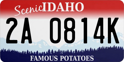 ID license plate 2A0814K