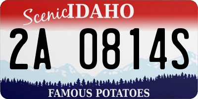 ID license plate 2A0814S