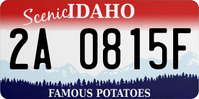 ID license plate 2A0815F