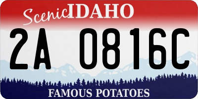 ID license plate 2A0816C