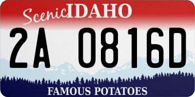 ID license plate 2A0816D