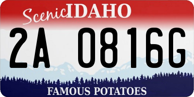 ID license plate 2A0816G