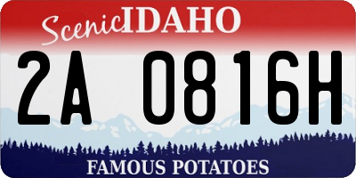 ID license plate 2A0816H